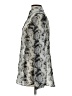 CAbi Print Silver Long Sleeve Blouse Size S - photo 5