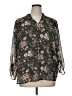 Papermoon Floral Black Green 3/4 Sleeve Blouse Size 1X (estimated) - photo 1
