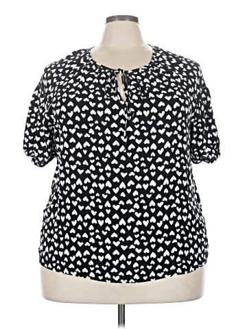 Como Black Short Sleeve Blouse (view 1)
