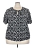 Como Black 100% Rayon Black Short Sleeve Blouse Size 3X - photo 1