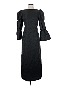 knee length dresses for ladies Black Leafy Floral Smocked Seaton Midi Dress main image 1