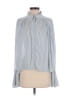 Free People Stripes Silver Long Sleeve Blouse Size S - photo 1