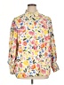Unbranded 100% Polyester Floral Yellow Long Sleeve Blouse Size XL - photo 1