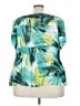 Worthington 100% Polyester Teal Short Sleeve Blouse Size 3X - photo 2
