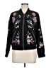 White House Black Market 100% Polyester Floral Black Jacket Size M (petite) - photo 1