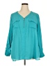 Avenue 100% Polyester Teal 3/4 Sleeve Blouse Size 22 - 24 Plus - photo 1