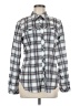 CAbi 100% Cotton Plaid Gray Teal Long Sleeve Button-Down Shirt Size M - photo 1