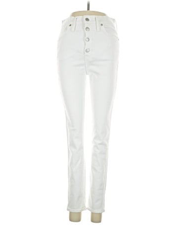 Madewell 10" High-Rise Skinny Crop Jeans in Pure White: Button-Front Edition (view 1)