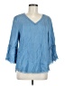 Billy T 100% Lyocell Blue 3/4 Sleeve Blouse Size M - photo 1