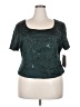 Lawrence Kazar 100% Polyester Teal Short Sleeve Top Size 3X - photo 1
