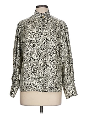 Sandro Long Sleeve Silk Top (view 1)