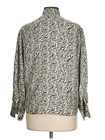 Sandro Long Sleeve Silk Top (view 2)