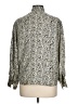 Sandro 100% Silk Animal Print Silver Black Long Sleeve Silk Top Size Med (2) - photo 2
