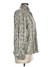 Sandro 100% Silk Animal Print Silver Black Long Sleeve Silk Top Size Med (2) - photo 4