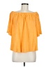 Chico's 100% Linen Orange Short Sleeve Top Size Med (1) - photo 1