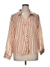 Zara Stripes Orange Long Sleeve Blouse Size XL - photo 1