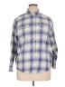 Old Navy 100% Cotton Plaid Blue Long Sleeve Button-Down Shirt Size L - photo 1