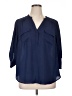 Torrid 100% Polyester Blue 3/4 Sleeve Blouse Size 1X Plus (1) - photo 1