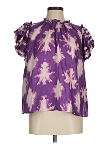 Ulla Johnson Short Sleeve Silk Top (view 1)