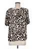CeCe Animal Print Silver Short Sleeve Blouse Size M - photo 1