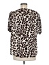 CeCe Animal Print Silver Short Sleeve Blouse Size M - photo 2