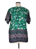 verse 100% Rayon Green Short Sleeve Blouse Size XL - photo 2