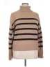 Aqua 100% Cashmere Stripes Tan Cashmere Pullover Sweater Size XL - photo 1