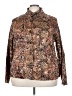 Rafael 100% Polyester Paisley Brown Long Sleeve Blouse Size 3X - photo 1
