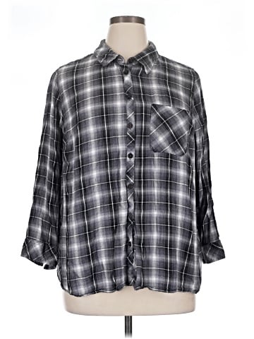 Catherines 3/4 Sleeve Button-Down Shirt (view 1)