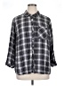 Catherines Plaid Gray 3/4 Sleeve Button-Down Shirt Size 1XWP - photo 1