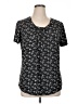 Emily Stacy Black Short Sleeve Henley Size 1X - photo 1