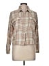 Hippie Rose Plaid Tan Long Sleeve Button-Down Shirt Size M - photo 1