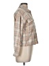 Hippie Rose Plaid Tan Long Sleeve Button-Down Shirt Size M - photo 4