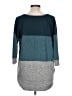 Maurices Color Block Teal Pullover Sweater Size L - photo 2