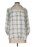 Fortune + Ivy 100% Polyester Plaid Gray 3/4 Sleeve Blouse Size L - photo 1