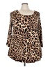 JM Collection Brown 3/4 Sleeve Top Size 3X - photo 1