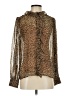 J.Crew 100% Cupro Animal Print Brown Long Sleeve Blouse Size 0 - photo 1