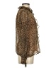 J.Crew 100% Cupro Animal Print Brown Long Sleeve Blouse Size 0 - photo 4