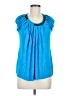 Cable & Gauge Blue Short Sleeve Blouse Size M (petite) - photo 1