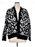 Express 100% Polyester Animal Print Black Cardigan Size XL - photo 1