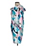 Boston Proper Print Blue Casual Dress Size L - photo 5