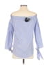 Celmia Collection 100% Cotton Blue 3/4 Sleeve Blouse Size S - photo 2