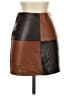 Superdown Color Block Brown Faux Leather Skirt Size XXS - photo 1