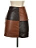Superdown Color Block Brown Faux Leather Skirt Size XXS - photo 2