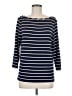 St. John Stripes Blue 3/4 Sleeve T-Shirt Size M - photo 1