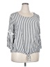 Alyx 100% Rayon Stripes Multi Color Gray 3/4 Sleeve Blouse Size XXL - photo 1