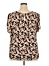 Angels 100% Rayon Floral Black Short Sleeve Blouse Size 2X - photo 2