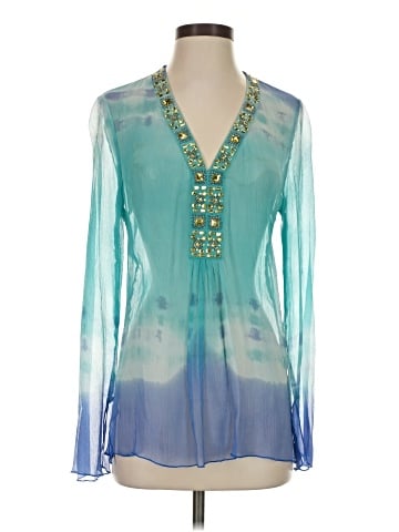 Hale Bob Long Sleeve Silk Top (view 1)