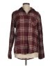 Adora Plaid Brown Burgundy Long Sleeve Button-Down Shirt Size M - photo 1