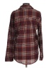 Adora Plaid Brown Burgundy Long Sleeve Button-Down Shirt Size M - photo 2